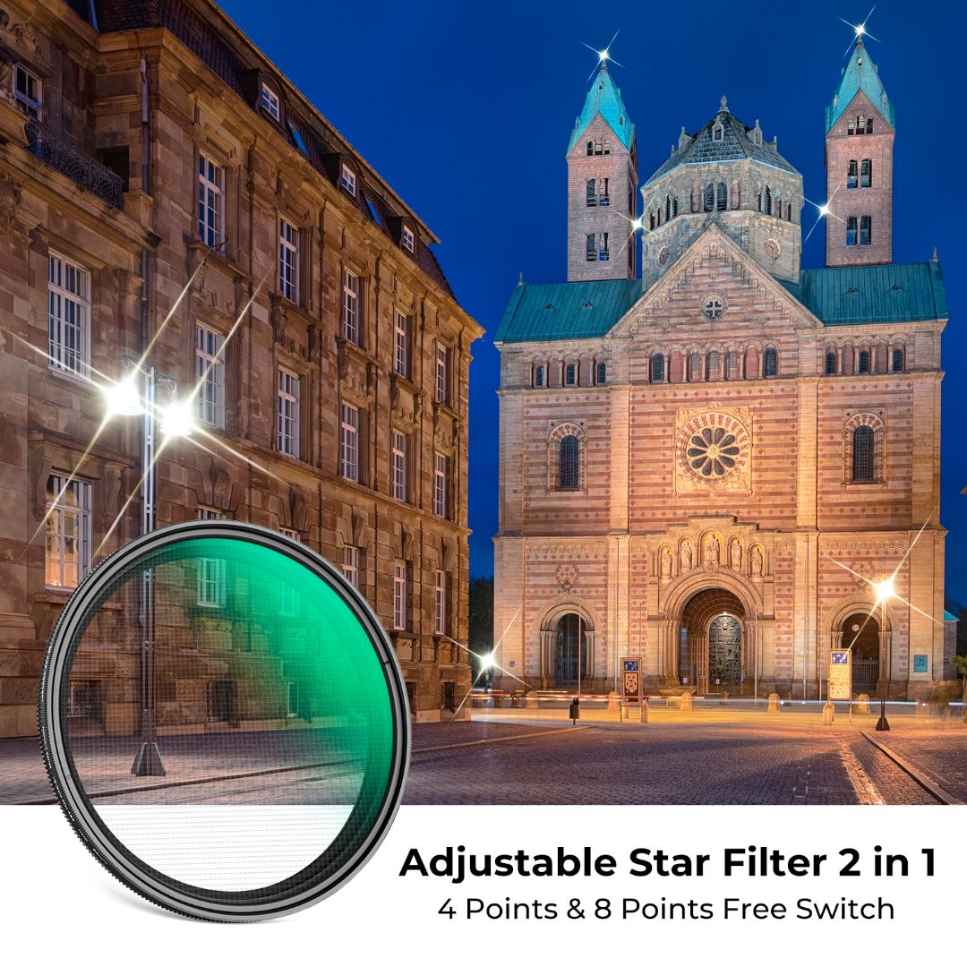 K&F Concept 55mm 4 to 8 Line Star Light Filter, Green coating, C series KF01.2328 - 6