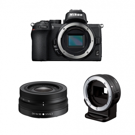 Nikon Z50 + Z DX 16-50 VR + FTZ adapter
