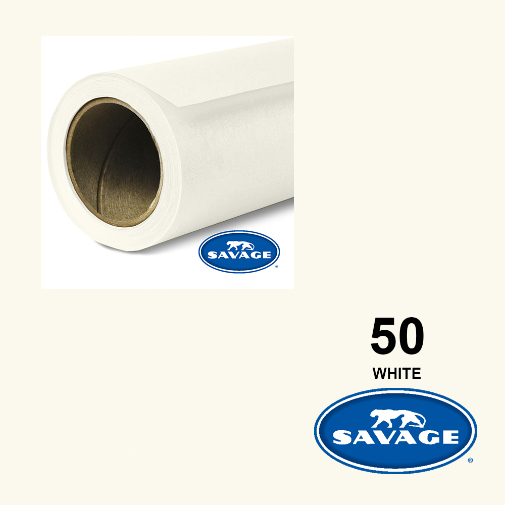 Savage White 50 2.75x11m papirna pozadina, Made in USA - 1